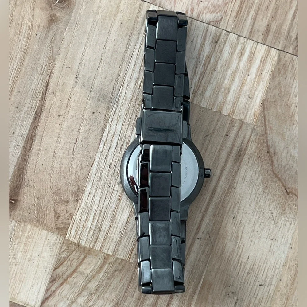 Skagen Steel Ladies Watch Black Dial Crystal Markers Black Stainless Bracelet